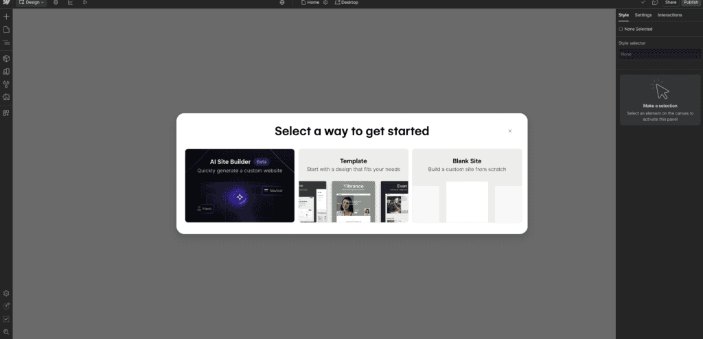 Site builder webflow